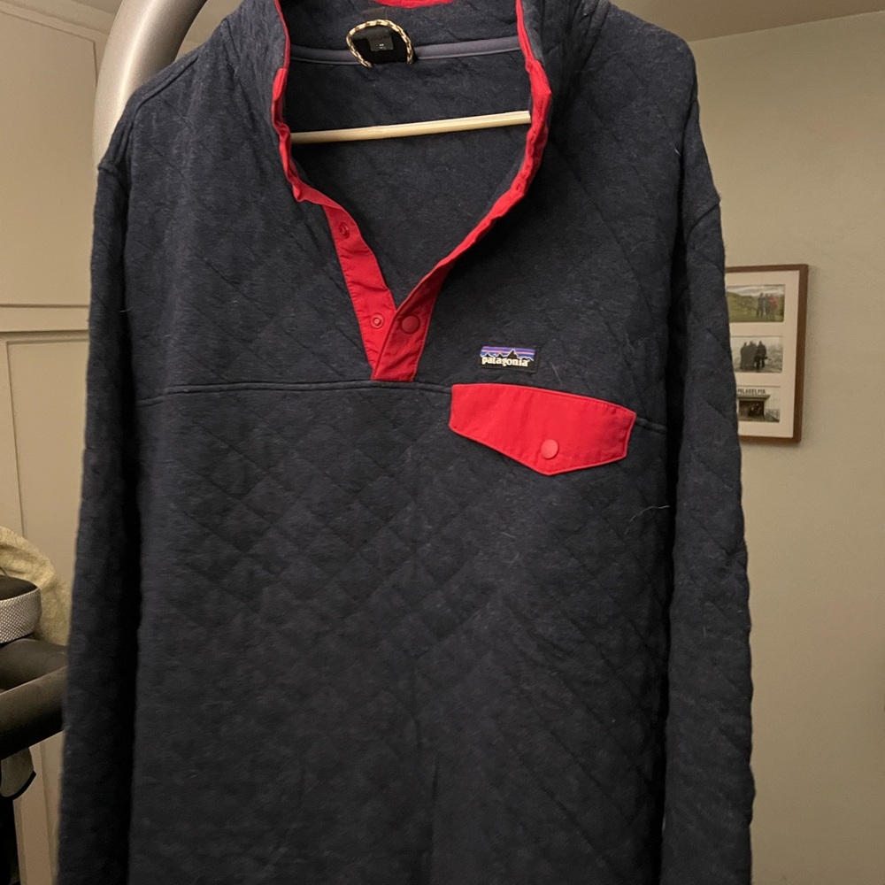 Patagonia men’s Large Organic Cotton Quilt Snap-T Pullover size L